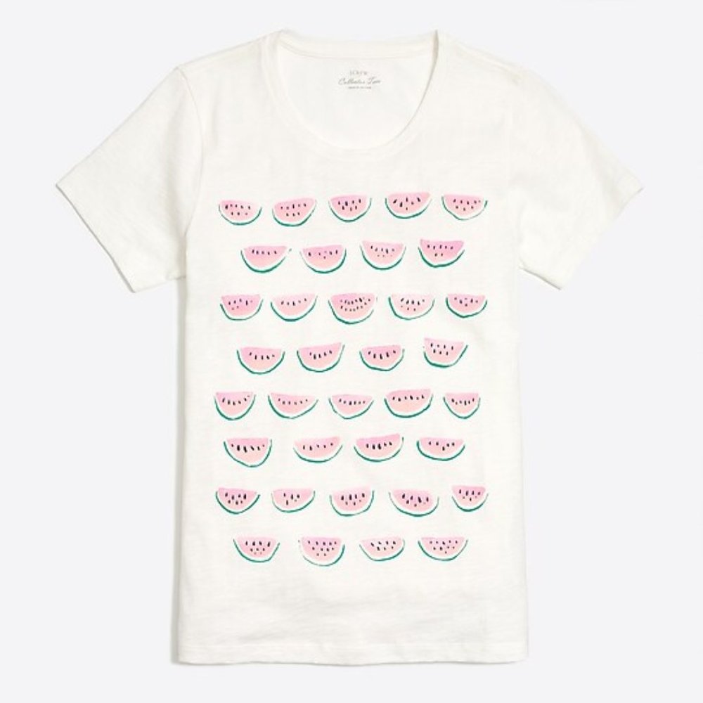 NWT J.Crew Watermelon Row Collector Tee Sz XXS